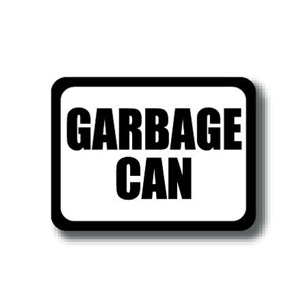 Ergomat 12in x 9in RECTANGLE SIGNS - GARBAGE CAN DSV-SIGN 108 #2357 -UEN